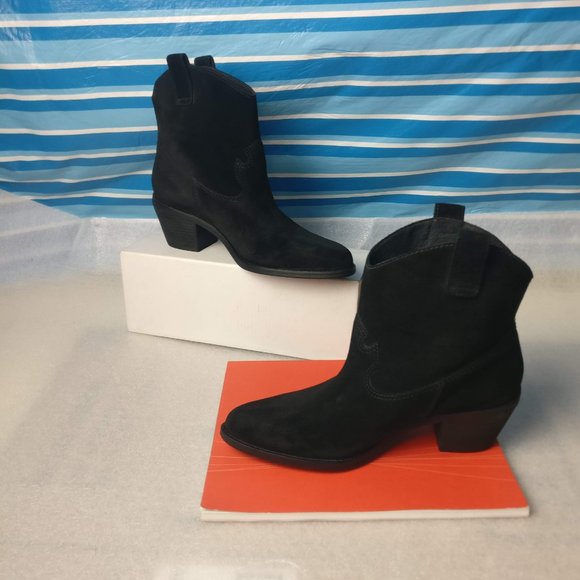 Free People Western boot ALL LEATHER Cowboy Low heel ankle boot 6.5us /4.5uk New - Picture 3 of 12